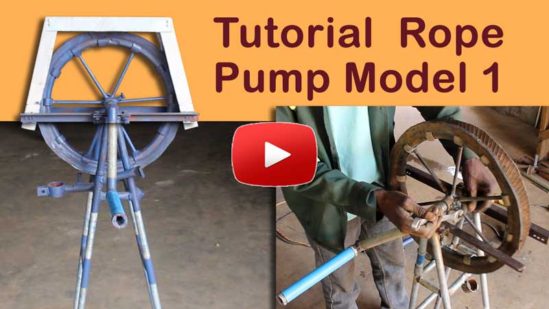 New video tutorial,A rope pump lifts water from 10 to 50 meters in one continues ergonomic rotating motion. The pump is made from materials that...