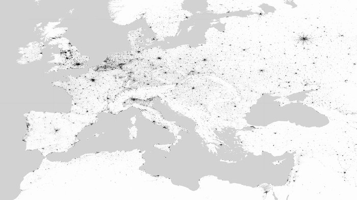 ESA Releases Map of Europe’s Urban Footprint