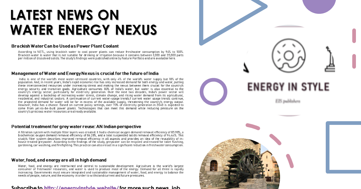 Latest News on Water and Energy Nexushttps://waterandenergynexus.blogspot.com/2023/06/latesxt-news-from-water-energy-nexus.html#water #energy #n...