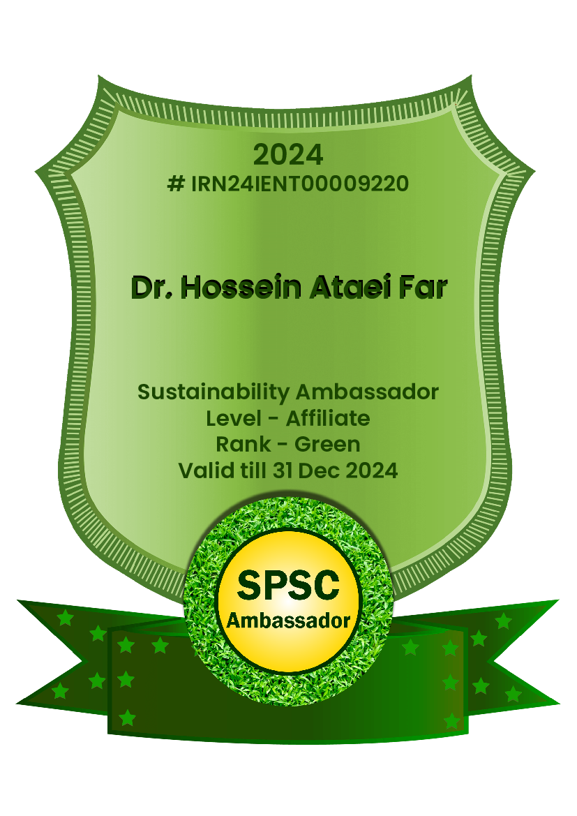 New Role at SPSC and Sahand University of TechnologyI am excited to begin my new role as an Ambassador for Sustainability Promoters & Sustainabi...