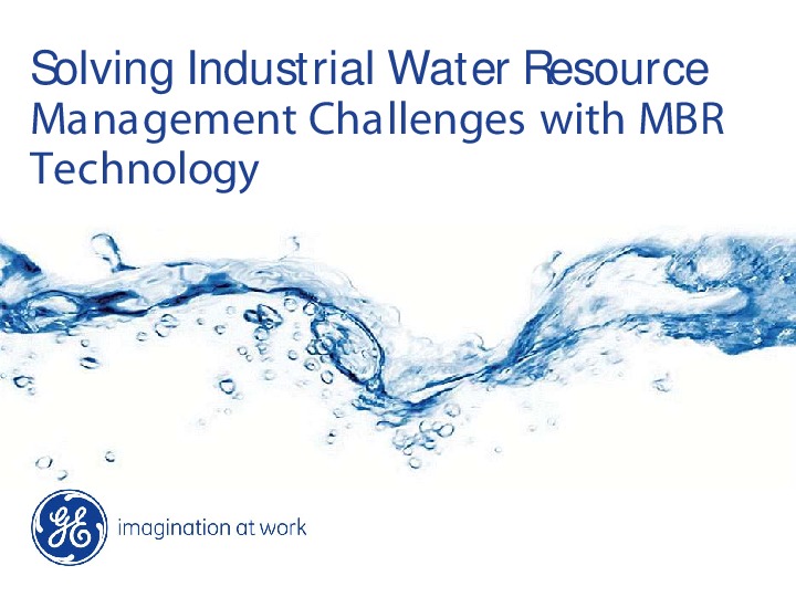 GE Solving Industrial Water Management Challenges