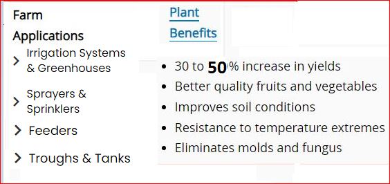 tHS IS USED FOR ORGANIC pRODUCE WITH HIGHER RESULT FROM 30 TO 50%