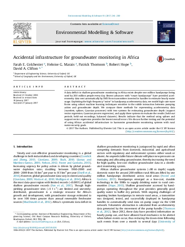 Accidental Infrastructure for Groundwater Monitoring in Africa