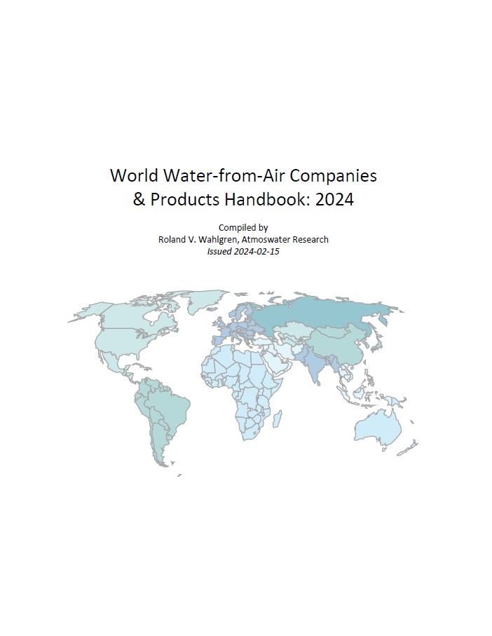 World Water-from-Air Companies & Products Handbook:2024