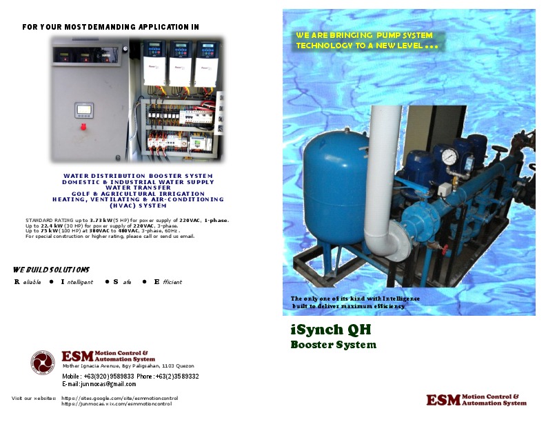 Water pumps, motors, controls, and automation system