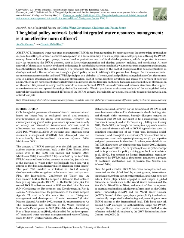 IWRM and Policy 2014