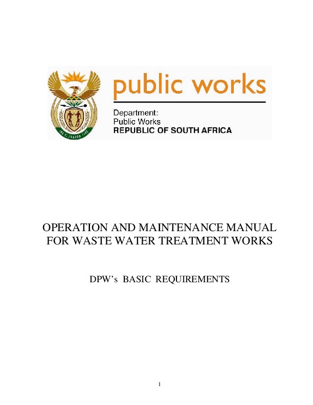 Operation and Maintenance Manual - Waste Water