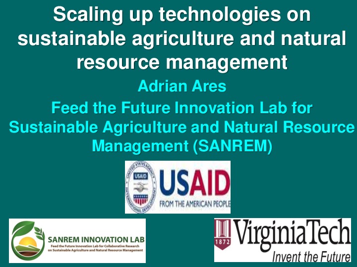Scaling up Technologies in Sustainable Agriculture 2014 
