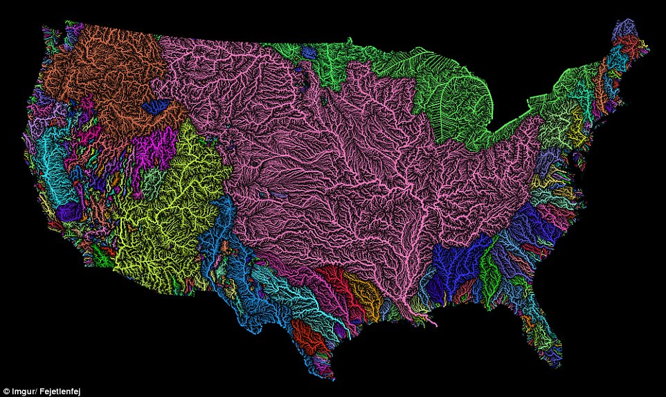 The Veins of America: Stunning Map Shows Every River Basin in the US