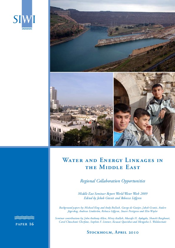 Water and Energy Link ages in  the Middle East