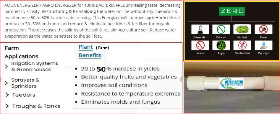 AGRI CULTURE /HORTICULTURE ORGANIC WATER CONDITIONER