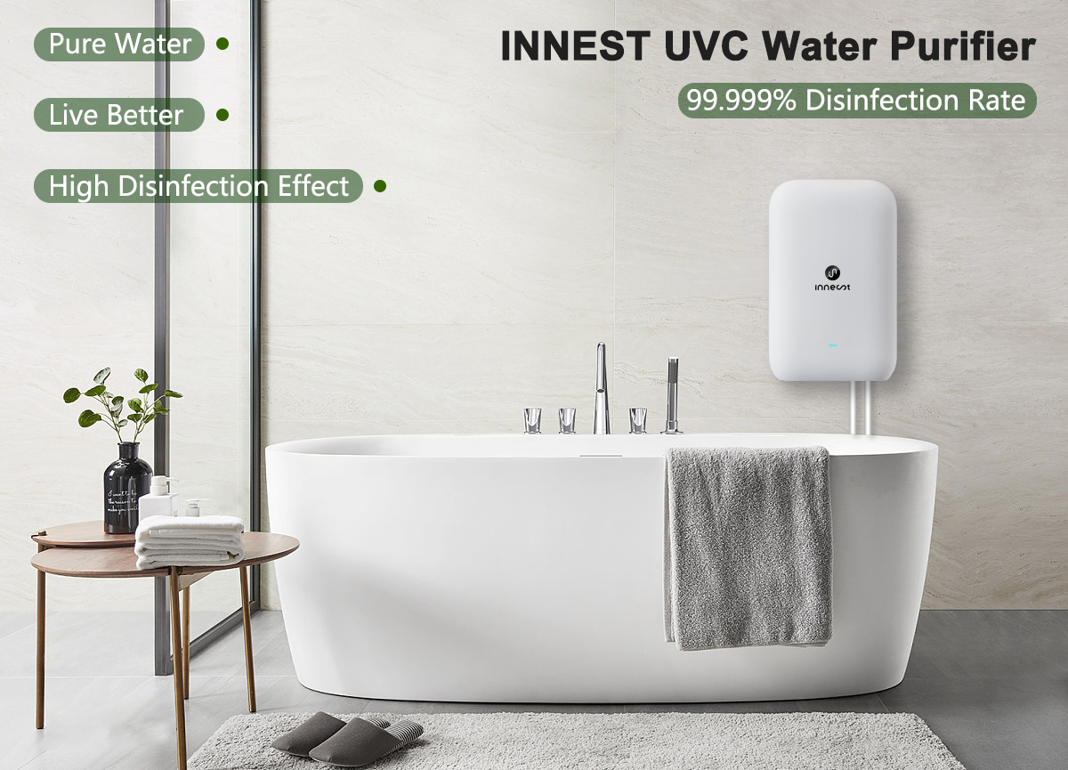 0 bacteria Shower Water. No need lamps and filters changed! Revolutionary Innovative UVC Water Purifier. Remove 99.9999% bacteria and viruses! C...
