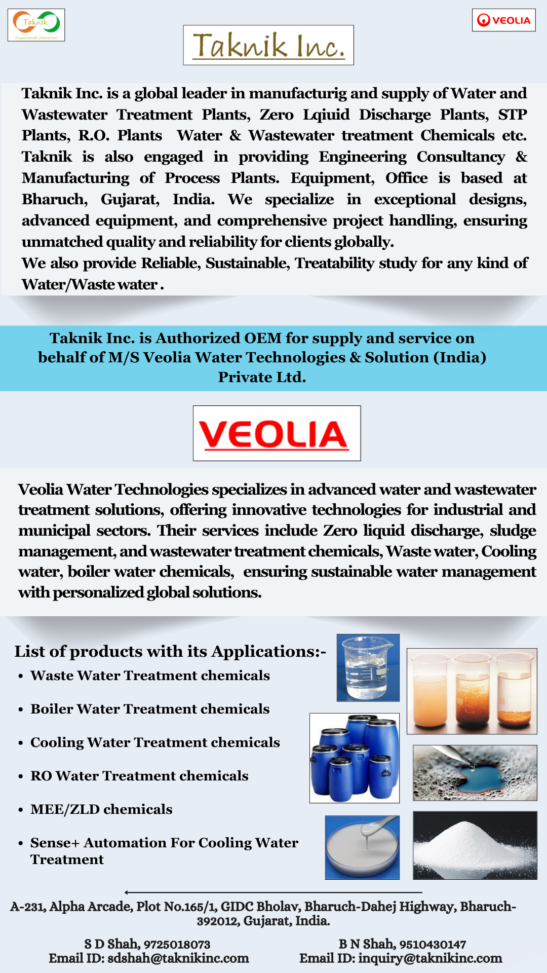 Taknik Inc: Global leader in water/wastewater treatment solutions and chemicals. Specializing in ZLD, STP, RO, and boiler water chemicals, deliv...