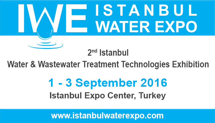 IWE Istanbul Water Expo &ndash; 2nd Istanbul Water and Wastewater Treatment Technologies Exhibition will be held on 1 - 3 September 2016 at Ista...