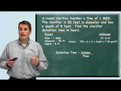 Detention Time - Water Treatment Math - Problem Solved! (VIDEO)