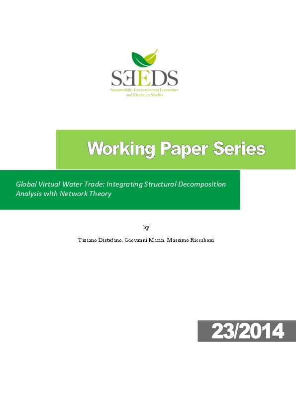 Water Impact Assessment Structural Decomposition 2014 