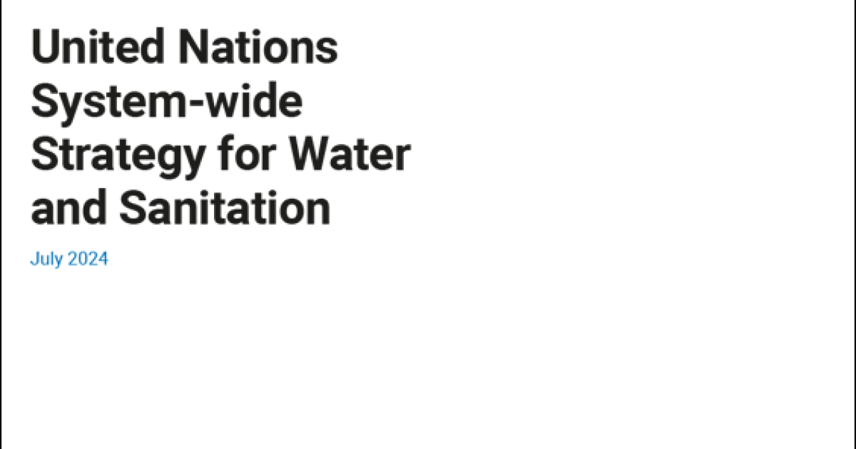 United Nations System-Wide Strategy for Water and Sanitation- July 2024At the midpoint of the United Nations Transforming our World: the 2030 Ag...