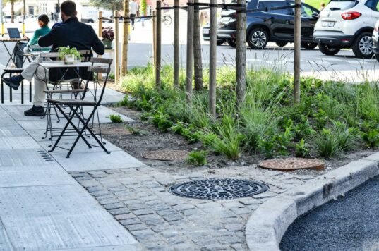 Sidewalk tiles to capture and reuse water runoff