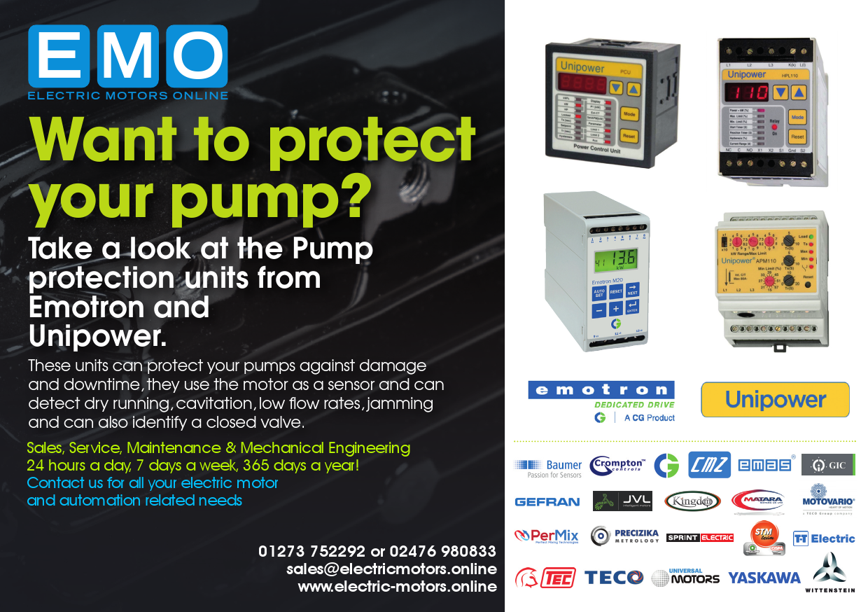 WANT TO PROTECT YOUR PUMP?Then please contact us atElectric Motors Onlineand ask about theEMOTRON and UNIPOWERPump Protection Units.Head Office ...