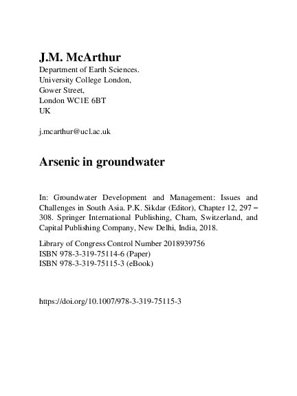 John McArthur, Professor of Geochemistry