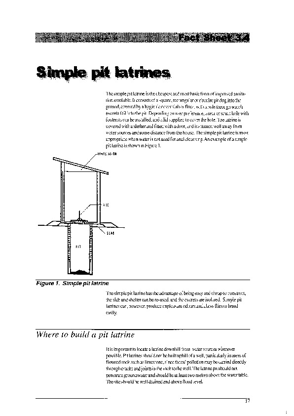 Simple pit latrines