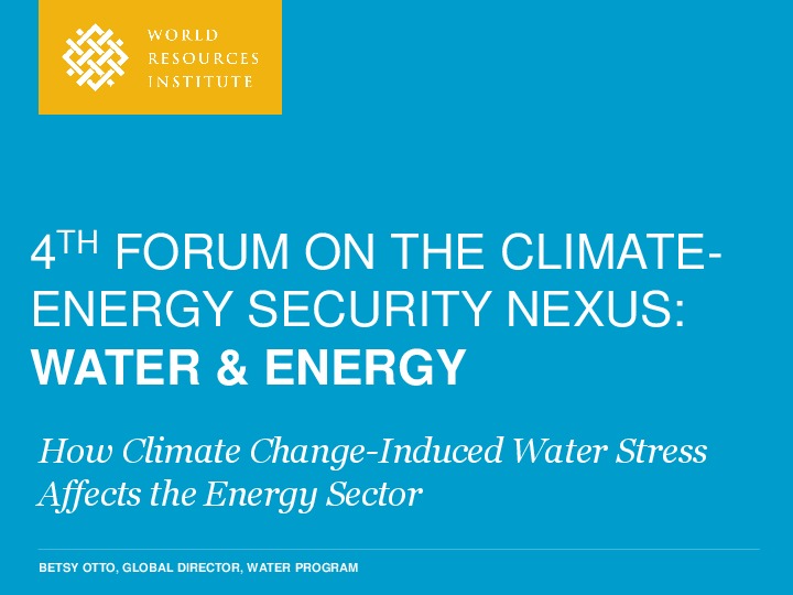 How Climate Change And Induced Water Stress Affects the Energy Sector 