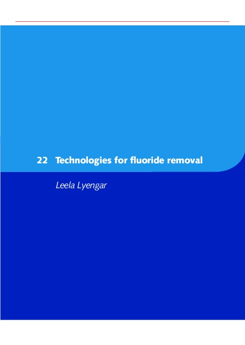 Technologies for fluoride removal