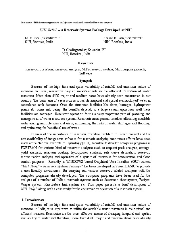 NIH_ReSyP – A Reservoir Systems Package Developed at NIH