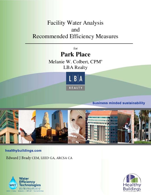 Park Place - Water Efficiency Analysis and Recommendations