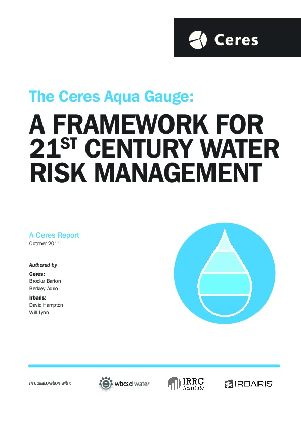 Framework for Risk management - CERES 2011