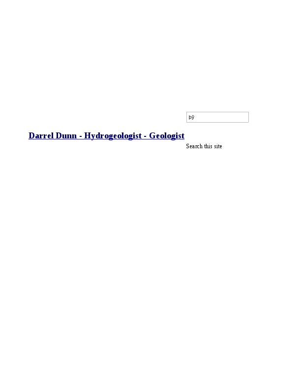 Darrel Dunn, Hydrogeologist