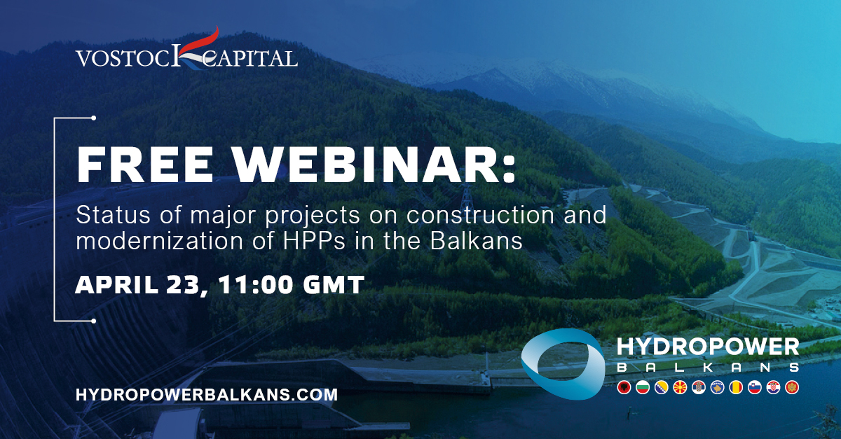 Stay in touch with the market with a free webinar "Hydropower Balkans" www.hydropowerbalkans.com/webinar/