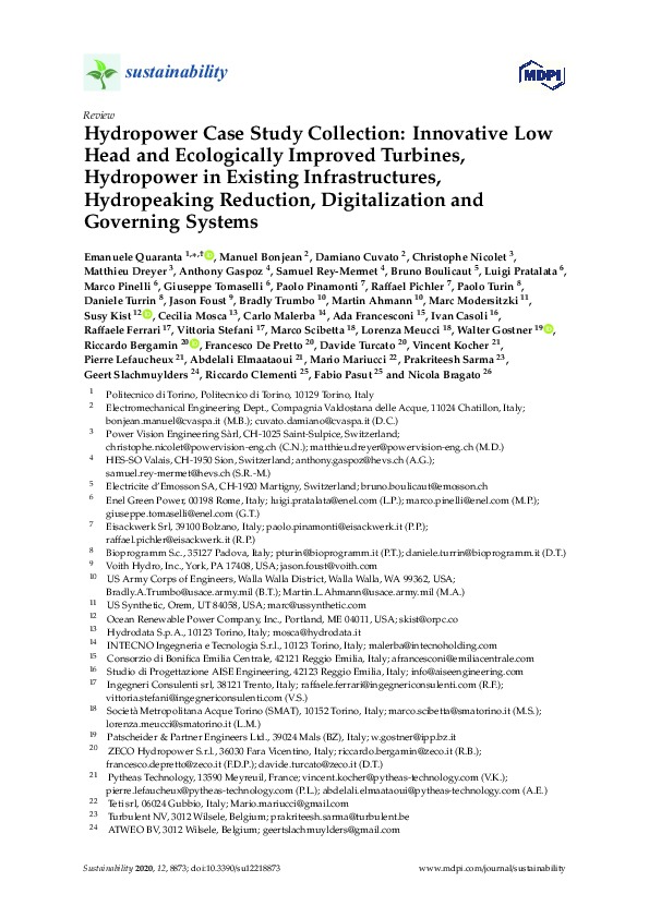 Which are the recent innovative case studies in hydropower? Attached from MDPI is the first scientific paper about them!Hydropower remains a key...