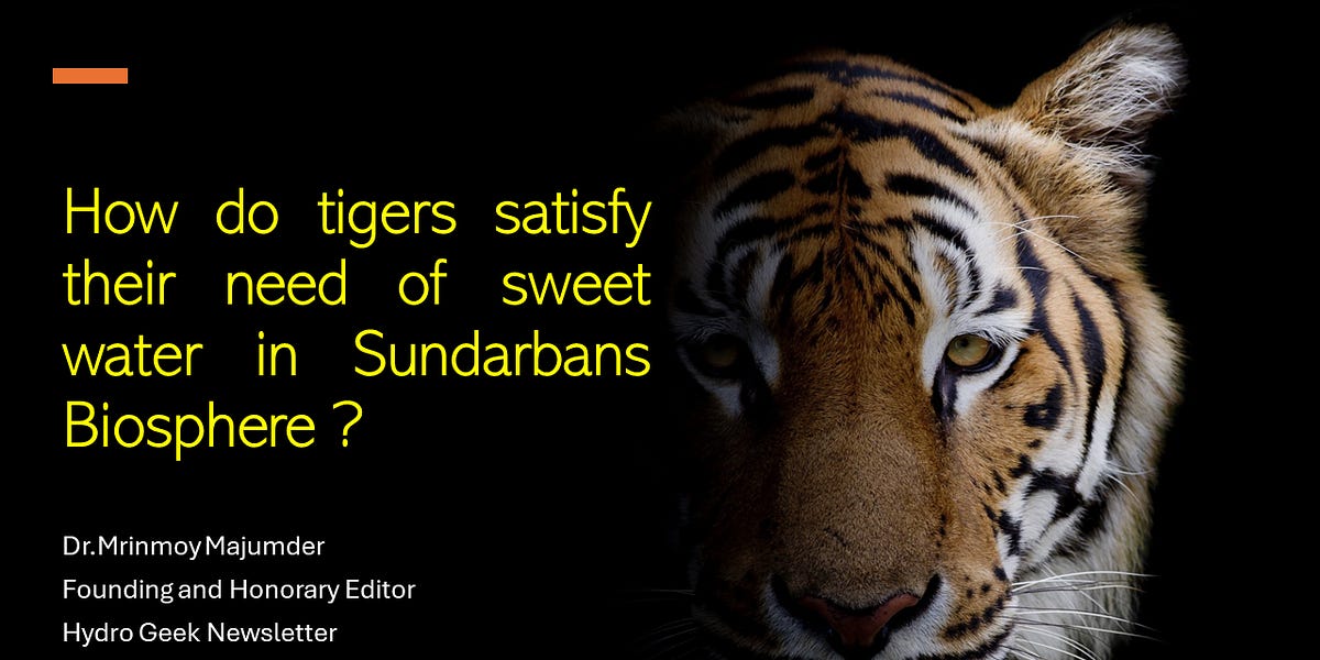 How do Tigers satisfy the need of fresh water in the Sunderbans where majority of water source is saline ?https://hydrogeek.substack.com/p/how-d...