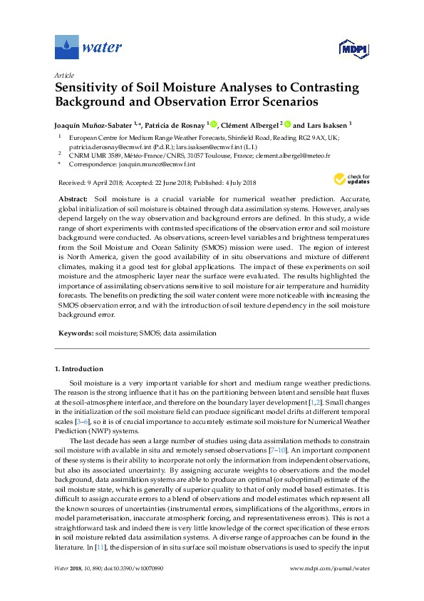 Sensitivity of Soil Moisture Analyses to Contrasting Background and Observation Error Scenarios
