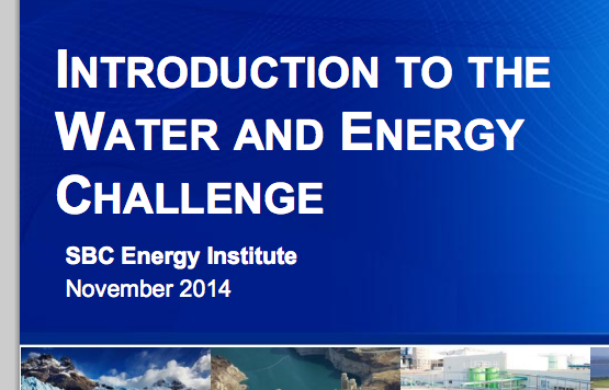 New SBC Energy Institute FactBook "Introduction to the Water and Energy Challenge"