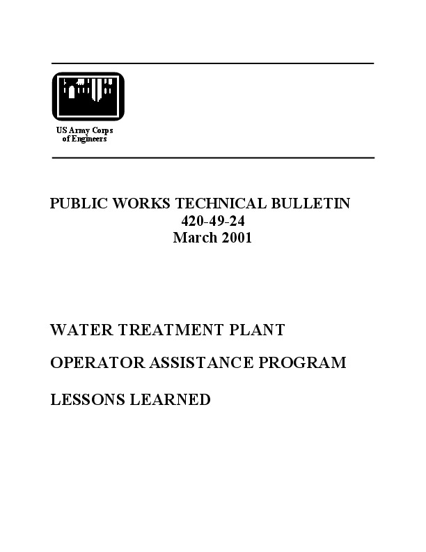 Water Treatment Plant Operator Assistance Program