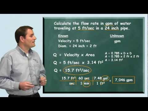Flow Rate Formula - Water Treatment, Distribution and Wastewater Math
