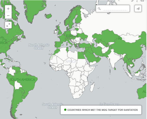 Which countries met the millennium development goal on sanitation?