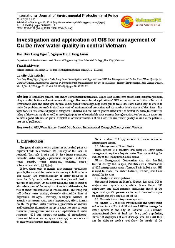 GIS river management Vietnam 2014 