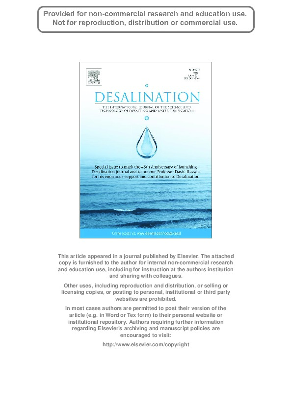 Post-treatment of Desalinated Water - Overview Article 