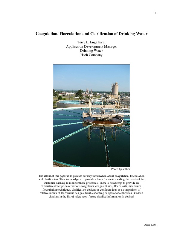 Coagulation, Flocculation and Clarification of Drinking Water