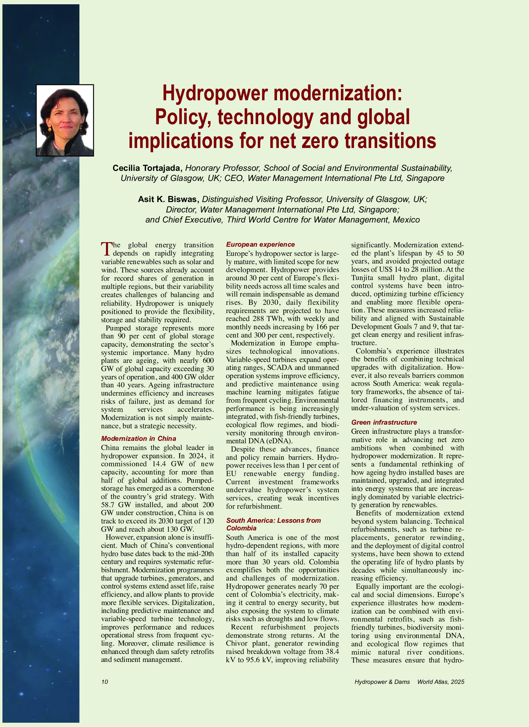 Hydropower modernization: Policy, technology and global implications for net zero transitions