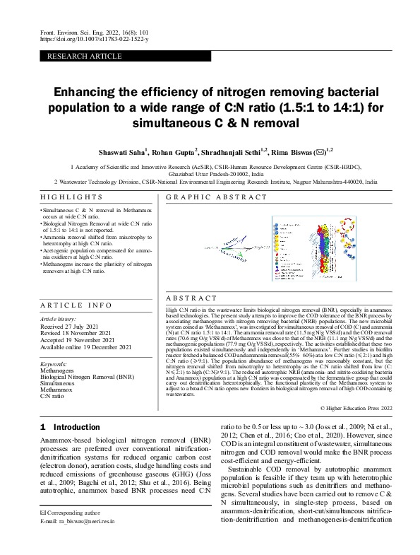 Simultaneous C & N removal is always challenging in wastewater treatment. Our group has developed a new process by amalgaming ANAMMOX and Methan...