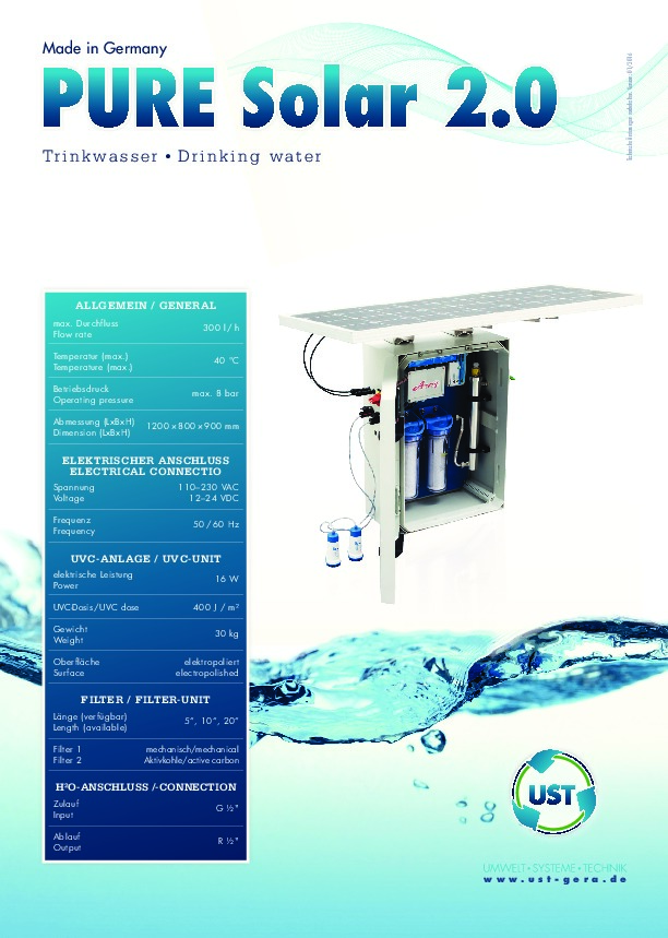 UV water disinfection