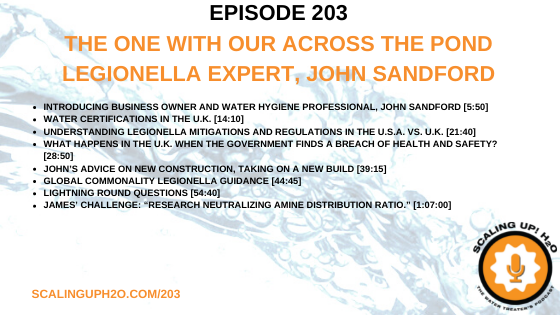 203 The One With Our Across The Pond Legionella Expert, John Sandford - Scaling UP! H2O