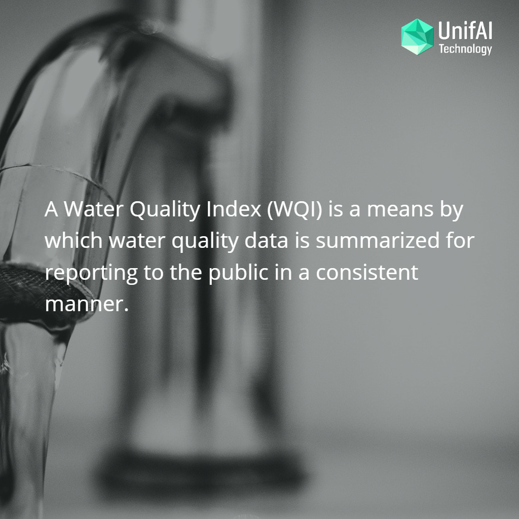 A Water Quality Index (WQI) is a means by which water quality datais summarized for reporting to the public in a consistent manner.Public health...