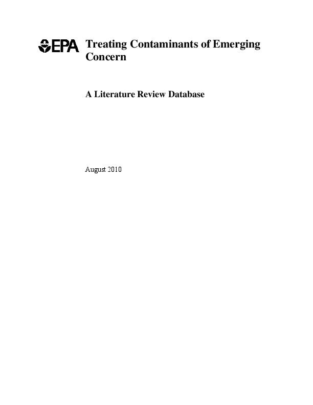 Emerging Pollents - Treatment Techniques Literature Review - EPA