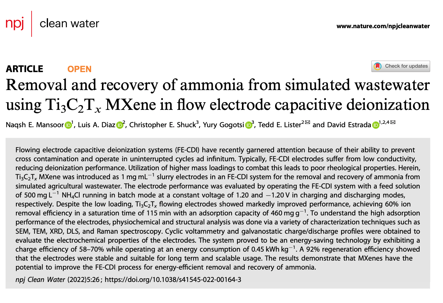 Efficient Technique Removes Ammonia From Agricultural Wastewater