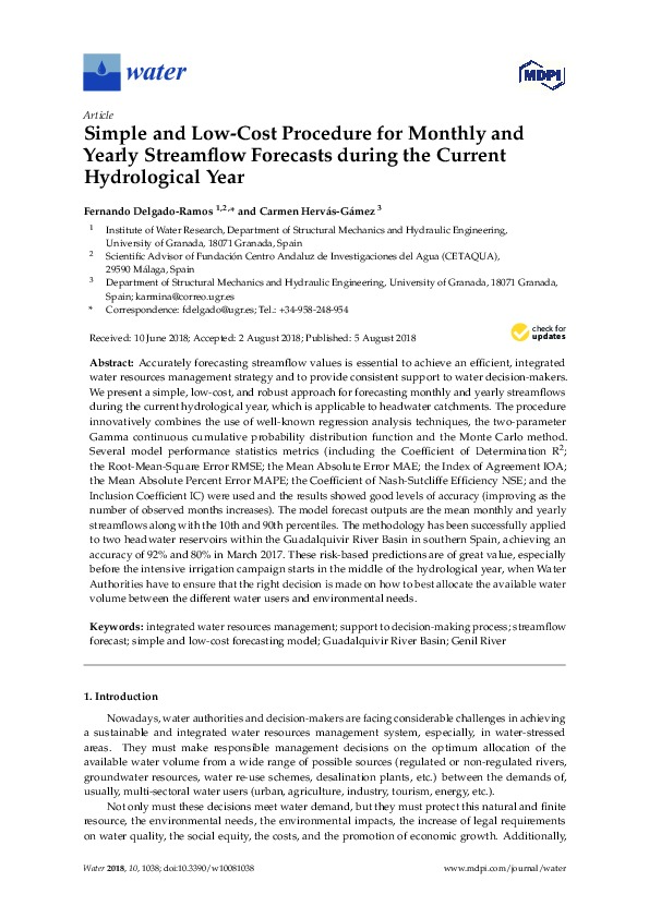 Simple and Low-Cost Procedure for Monthly and Yearly Streamflow Forecasts